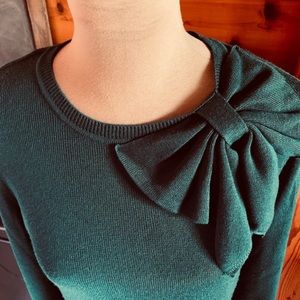 Eliza J sweater dress in emerald green, size XL.